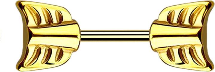 Produktbild Star Piercing Micro Barbell vergoldet mit Pfeil (ohne Messing, Chirurgenstahl 316L)