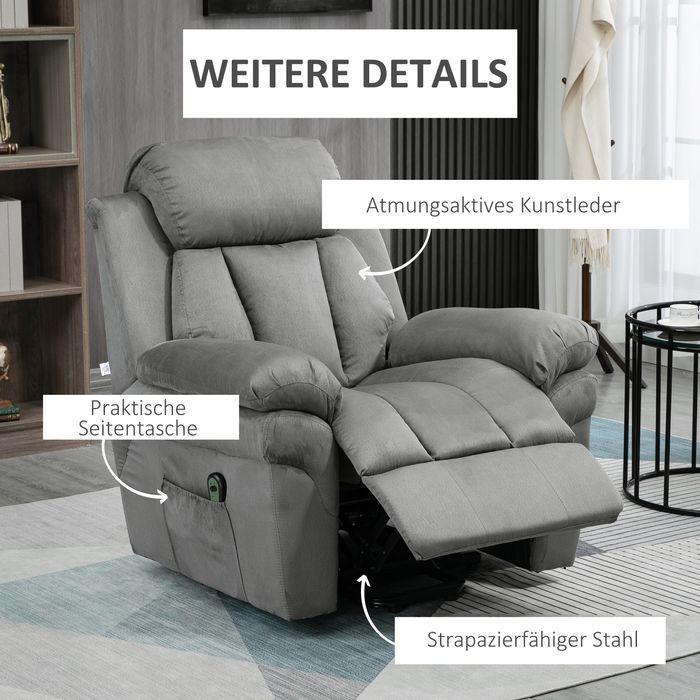 Immagine prodotto Swisshandel24 Poltrona con ausilio per l'alzata, poltrona reclinabile elettrica, con telecomando, poltrona TV, in