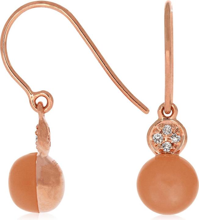 Produktbild Xen Ohrhänger mit Peach Mondstein und Weisstopase ca. 2,8 ct. rosèvergoldet (925 Sterling Silber)