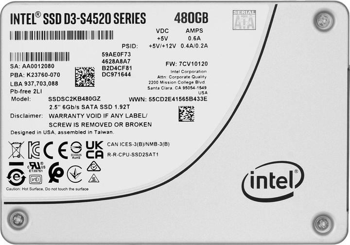 Actual product image Intel Solid-State Drive D3-S4520 Series (480 GB, 2.5")