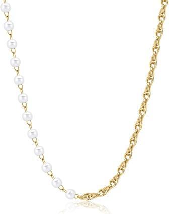 Produktbild Sagapo S'AgapÃµ - Stunning Gold Plated Chunky Pearl Necklace SHK64 (Edelstahl)