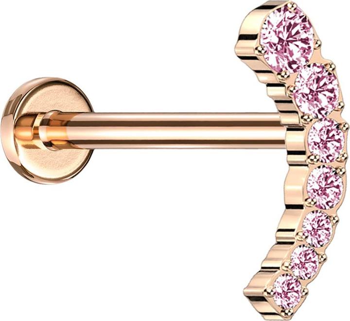 Actual product image Star Piercing Flesh Tunnel Fire Red with Swarovski Crystal red and Epoxy Protective Layer (Surgical steel 316Without brass, Titanium G23without brass)