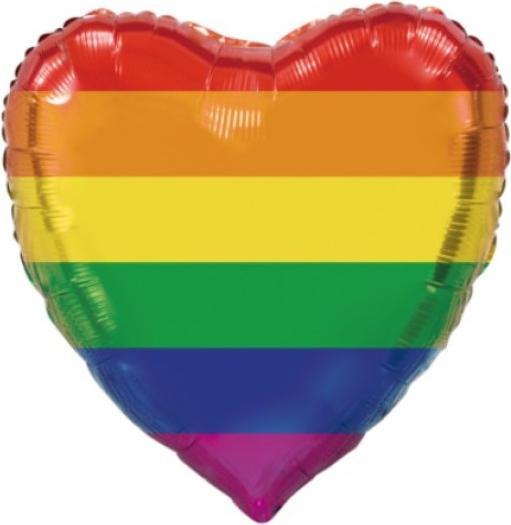 Fiesta Folienballon Herz Regenbogen XXL