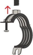 Actual product image Fischer German pipe clamp FGRS 32-37 M8/M10