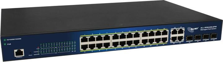 Actual product image Allnet switch smart managed layer2 24 port? poe budget 370w? 24x poe at? 4x sfp? 19"? all-sg84 (24 Ports)