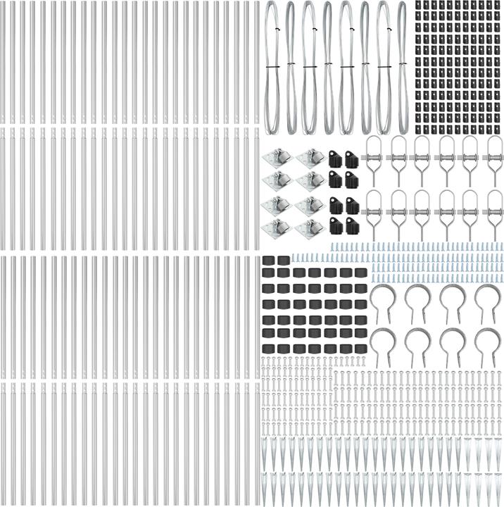 Image du produit VidaXL Piquets de clôture avec pointe 52 pièces Ø32 mm 140 cm acier galvanisé