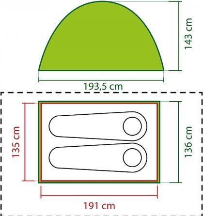 Produktbild Semptec 4in1-Doppelzelt mit 2 Schlafsäcken, Matratze, Liege und Kissen (Kuppelzelt, 22.20 kg, 2 Personen)