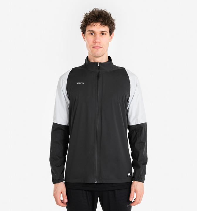 Kipsta Damen/Herren Fussball Regenjacke - CLR weiss/schwarz
