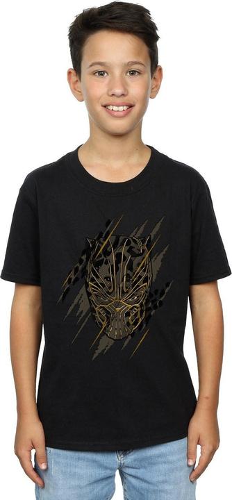 Produktbild Jungen Black Panther Gold Head TShirt (140, 146)