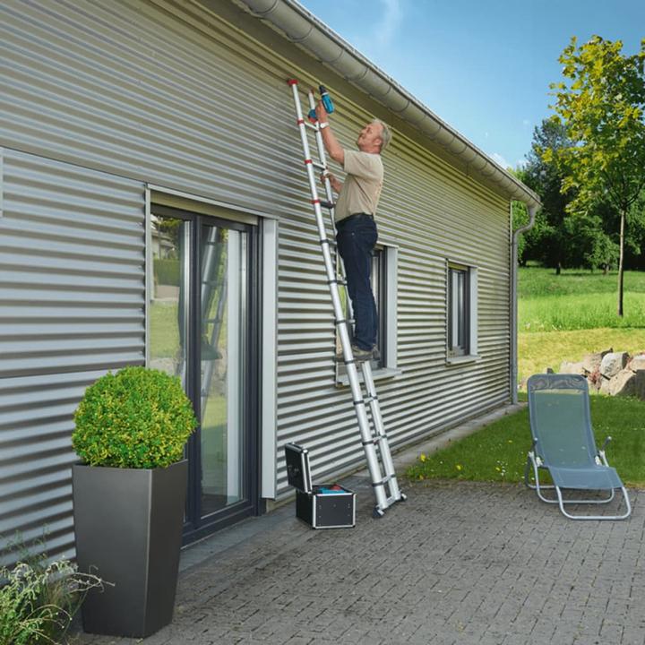 Produktbild Hailo FlexLine, Alu-Sicherheits-Teleskopleiter, 11 Sprossen (Anlegeleiter, 99 cm)