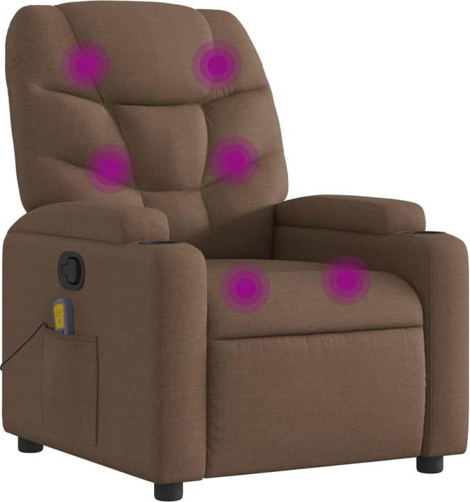 Image du produit VidaXL Fauteuil de massage Marron Tissu,Couleur : Marron,Matériau : Tissu (100