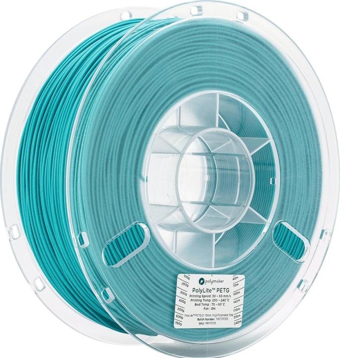 Productafbeelding Polymaker PolyLite PETG V2 - Teal - 1.75 mm (PETG, 1.75 mm, 1000 g, Turkoois)