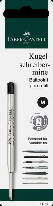 Produktbild Faber-Castell Kugelschreibermine M schwarz (Ersatzmine, Schwarz, 0.40 mm)