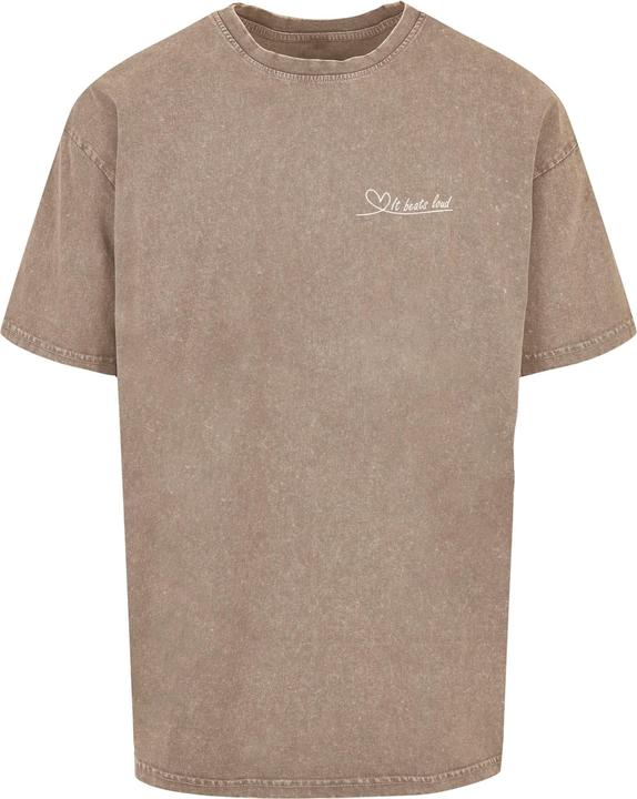 Merchcode It Beats Loud Acid Washed Heavy Oversize Tee - 113373 (XS)