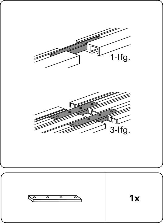 Actual product image Gardinia Track connector for aluminium curtain track 1 runner and 3 runners white