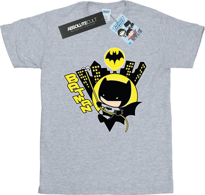 Actual product image Womens/Ladies Chibi Batman Swinging Cotton Boyfriend T-Shirt (L)