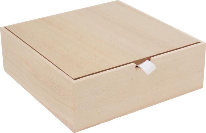 Produktbild VBS Holzkästchen "Quadrat" mit losem Deckel (15 x 15 x 5 cm)