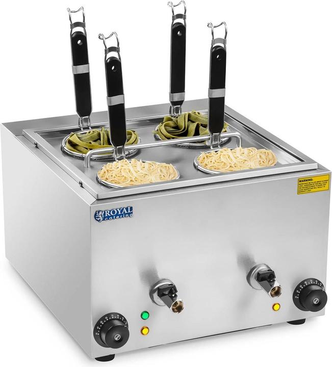 Produktbild Royal Catering Nudelkocher Elektro Pastakocher Teigwarenkocher 4 Körben 0 5 kg 3000 W 2x4L
