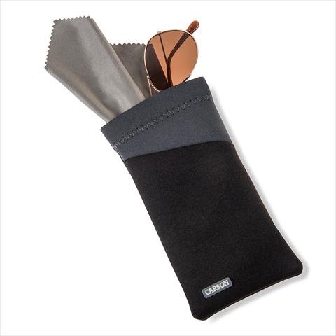 Actual product image Carson Neopren-Brillentasche mit Mikrofasertuch - Schwarz/Grau