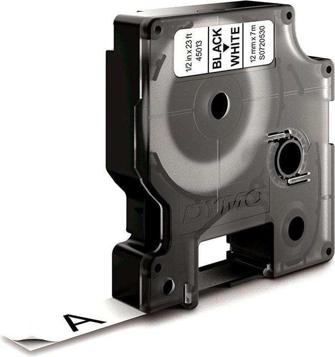 Actual product image Dymo D1 - Standardetiketten - Schwarz auf Weiss - 12mm x 7m (1.20 cm, White)