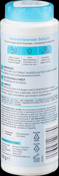 Valeurs nutritives et ingrédients dm Balea Poudre pour les pieds (Déodorants & poudre pour les pieds)