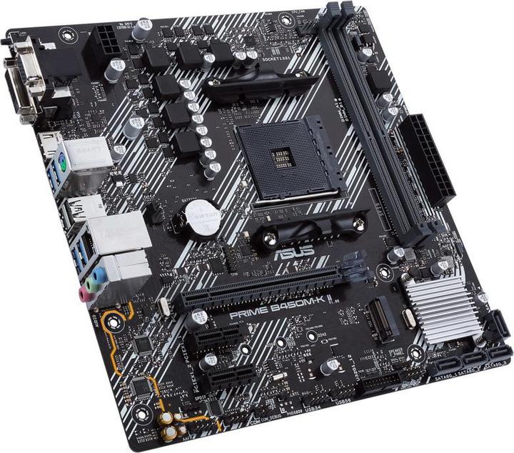 Productafbeelding ASUS PRIME B450M-K II, AMD B450 moederbord - Socket AM4 (AM4, AMD B450, mATX)