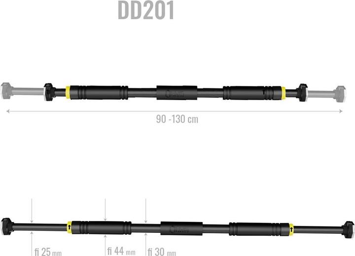 Actual product image HMS DD201 DOOR-GYM-BAR 90-130 CM PREMIUM