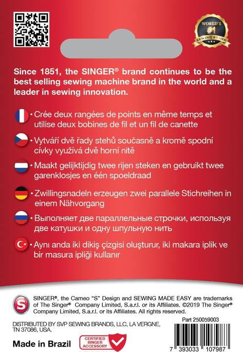 Produktbild Singer TWIN Nähmaschinennadel, 1.6mm, 80/12