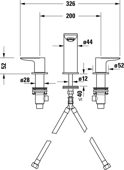 Actual product image Duravit Wave 3-hole basin mixer