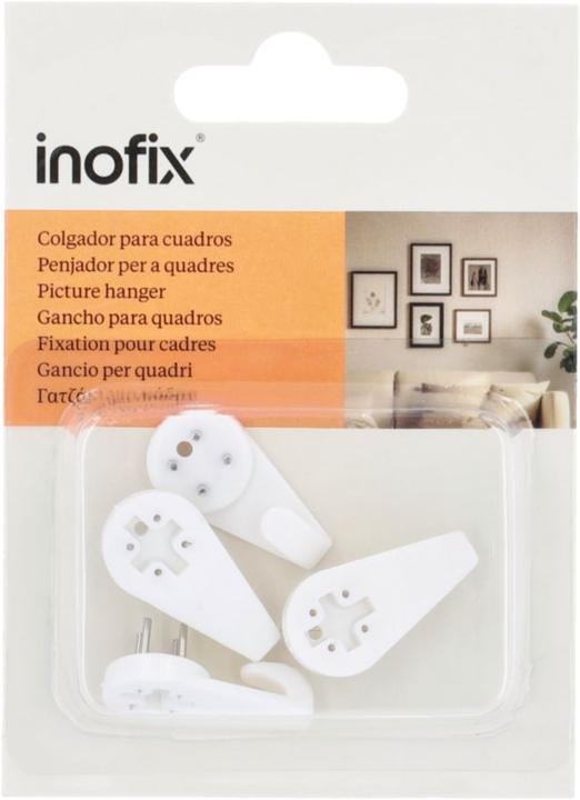 Inofix Crochets pour tableaux 4x, blanc, 4 pièces