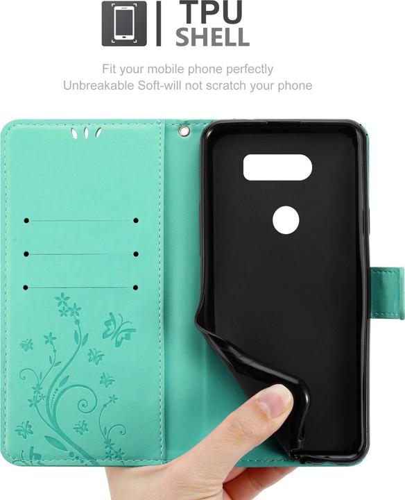 Actual product image Cadorabo Flower Book Case for LG V30 / V30+ / V30S / V30S+ (LG V30+, LG V30S+, LG V30)