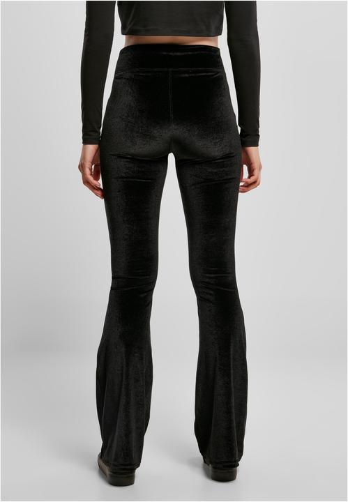 Actual product image Urban Classics Ladies High Waist Velvet Boot Cut Leggings (S)