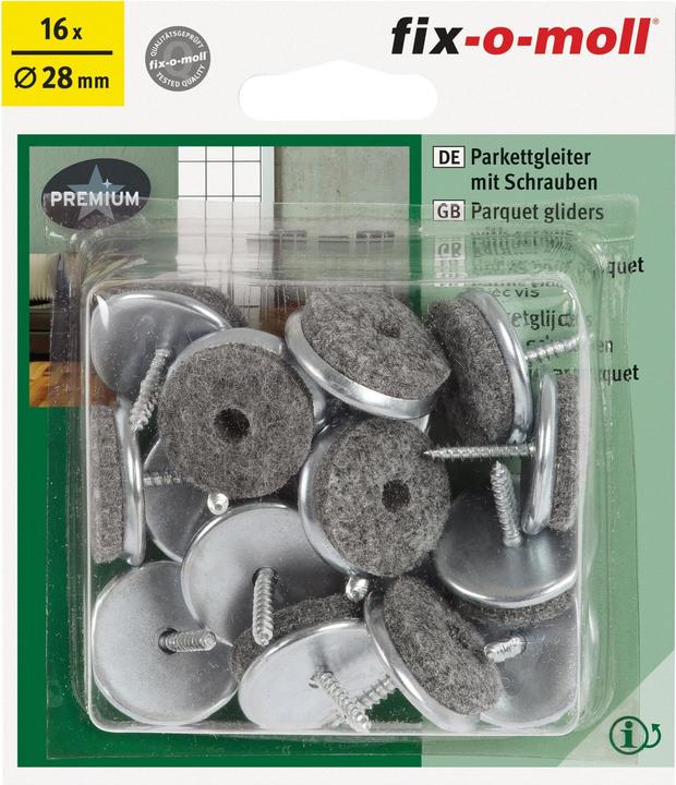 Fix-o-moll Parquet gliders (Parquet floor gliders, 16 Piece)