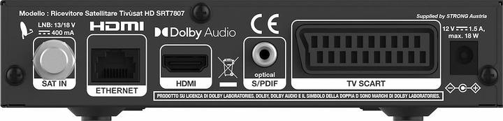 Produktbild Strong Decoder Tivusat Srt7807tivu Ok Mise Dvbs2 Bonus TV (0.26 GB, DVB-T, DVB-S2, DVB-T2)