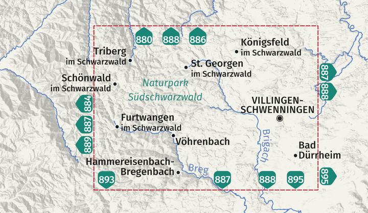 Image du produit Wanderkarte 885 St. Georgen, Triberg, Naturpark Südschwarzwald 1:25.000