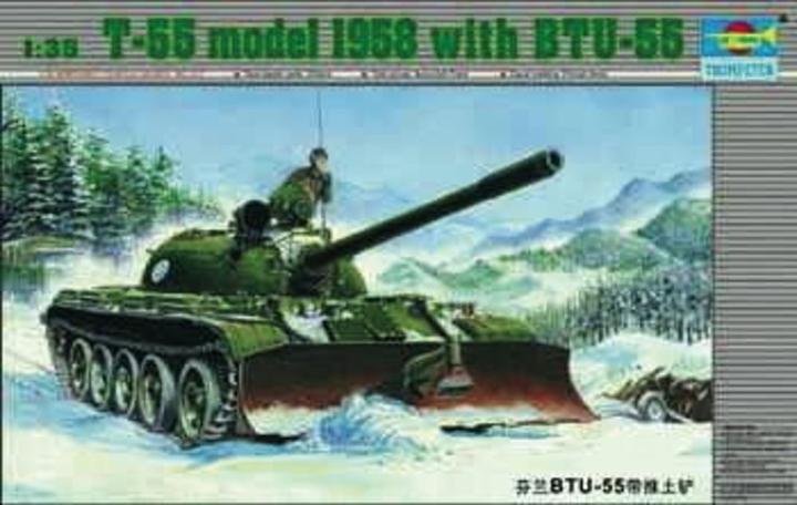 Actual product image Trumpeter Russian tank T55 with BTU-55