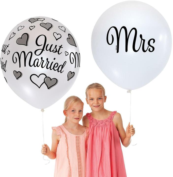 Image du produit Belbal Ballon Mr & Mrs or/noir/blanc, Ø 30 cm, 50 pièces