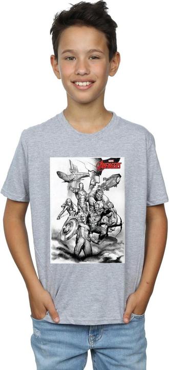 Immagine prodotto Avengers Assemble Team Sketch Maglietta Ragazzi (140, 146)