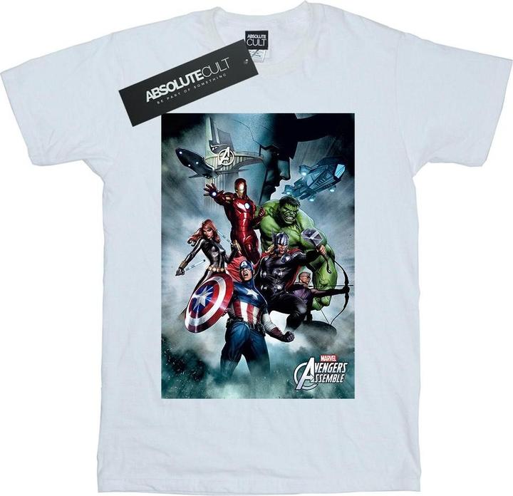 Actual product image Girls Avengers Team Montage Cotton T-Shirt (128)