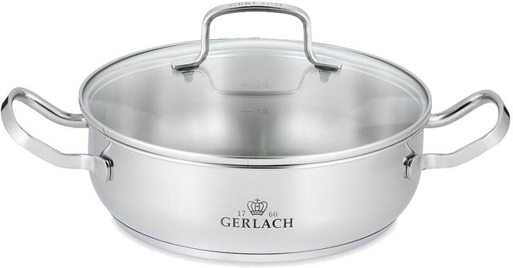 Produktbild Gerlach SIMPLE pot with lid 24cm 2L niski 332M (Kochtopf, Edelstahl)