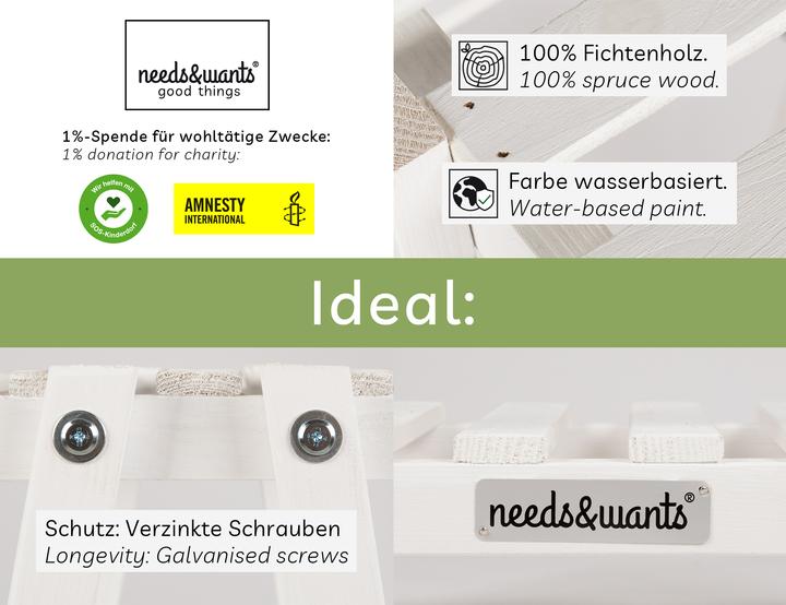 Immagine prodotto Needs&Wants Blumenregal "Bloomy1" mit 3 Etagen, Fichte (weiss)