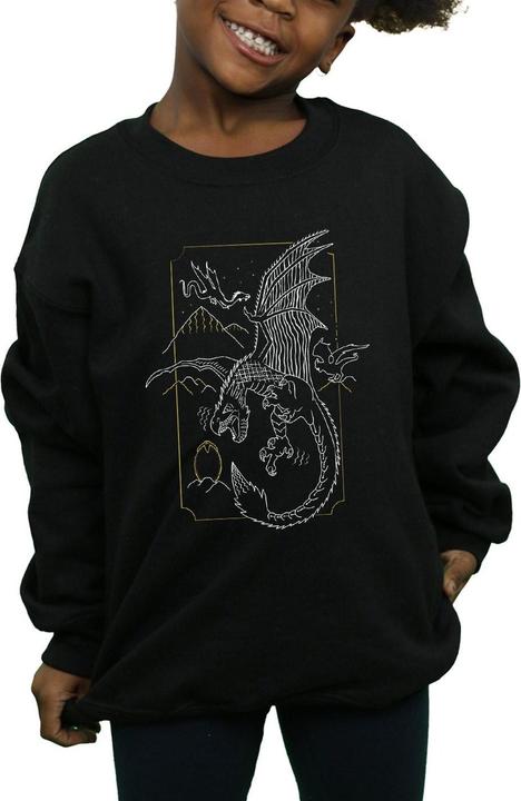 Actual product image Girls Dragon Line Art Sweatshirt (128)