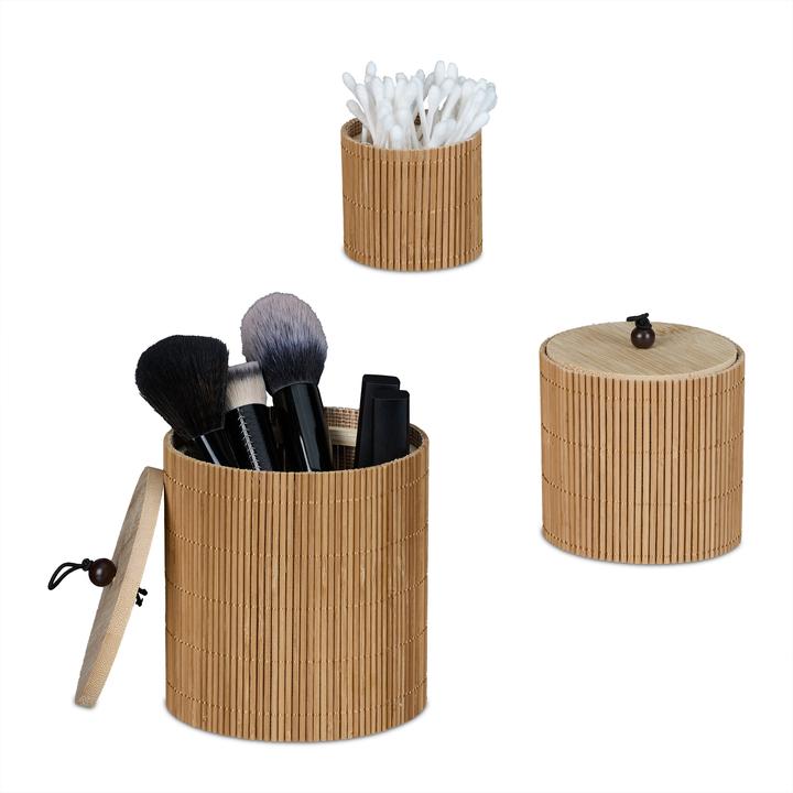 Image du produit Relaxdays 3x boîte en bambou (11 x 11 x 14 cm, 1.69 l)