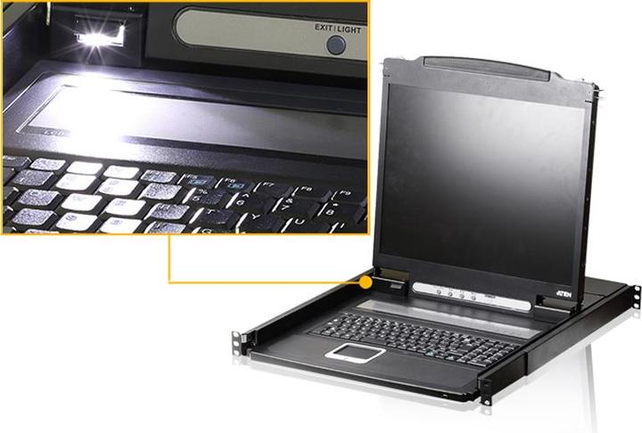 Actual product image Aten CL1000N KVM console, LCD, VGA, PS/2 USB, keyboard layout F
