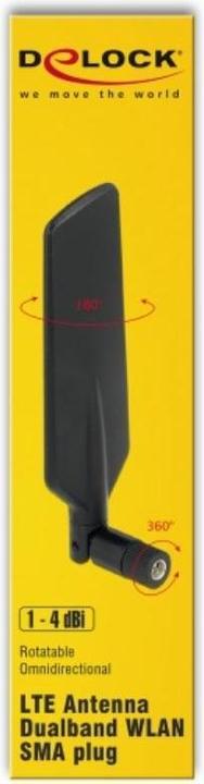 Produktbild Delock LTE/HSPA/GSM Antenne, SMA-Stecker, schwarz (5G, GSM, 2G, 3G, 4G)