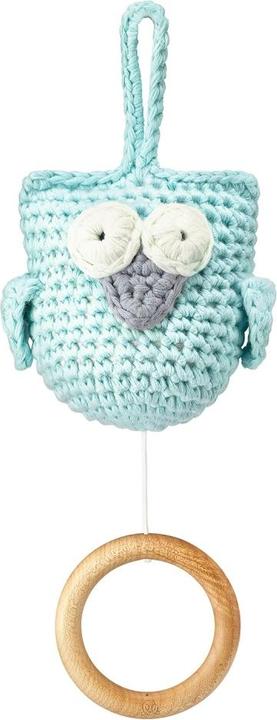 Actual product image Maylily Crochet musical clock owl mint