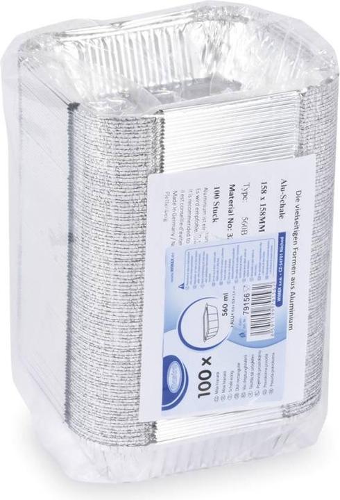 Produktbild Wimex.eu Schale (ALU) eckig 158 x 158 x 34 mm 560ml - 100 Stück (100 x)