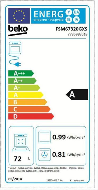 Energy Label Beko FSM67320GXS