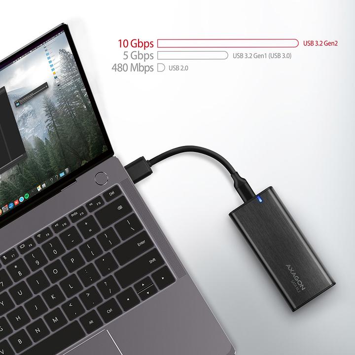 Actual product image Axagon EEM2-SBC external enclosure for M.2 SSDs USB-C 3.2 Gen 2 (M.2)