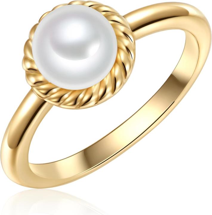 Immagine prodotto Valero Pearls Donna Argento 925 Cubic Zirconia Perla d'acqua dolce coltivata Oro giallo - 32328 (52, 925 Argento)
